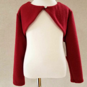 Biscotti Red Long‎ Sleeves Girls Holiday Christmas Shrug Bolero NWT 6 6x